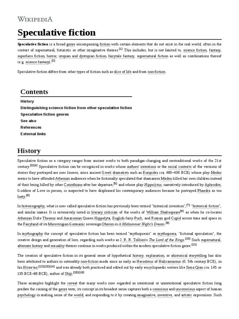 Speculative Fiction PDF Speculative Fiction