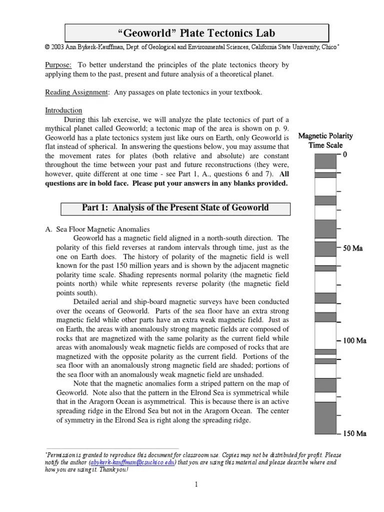 Lab01 Geoworld | PDF | Plate Tectonics | Fault (Geology)