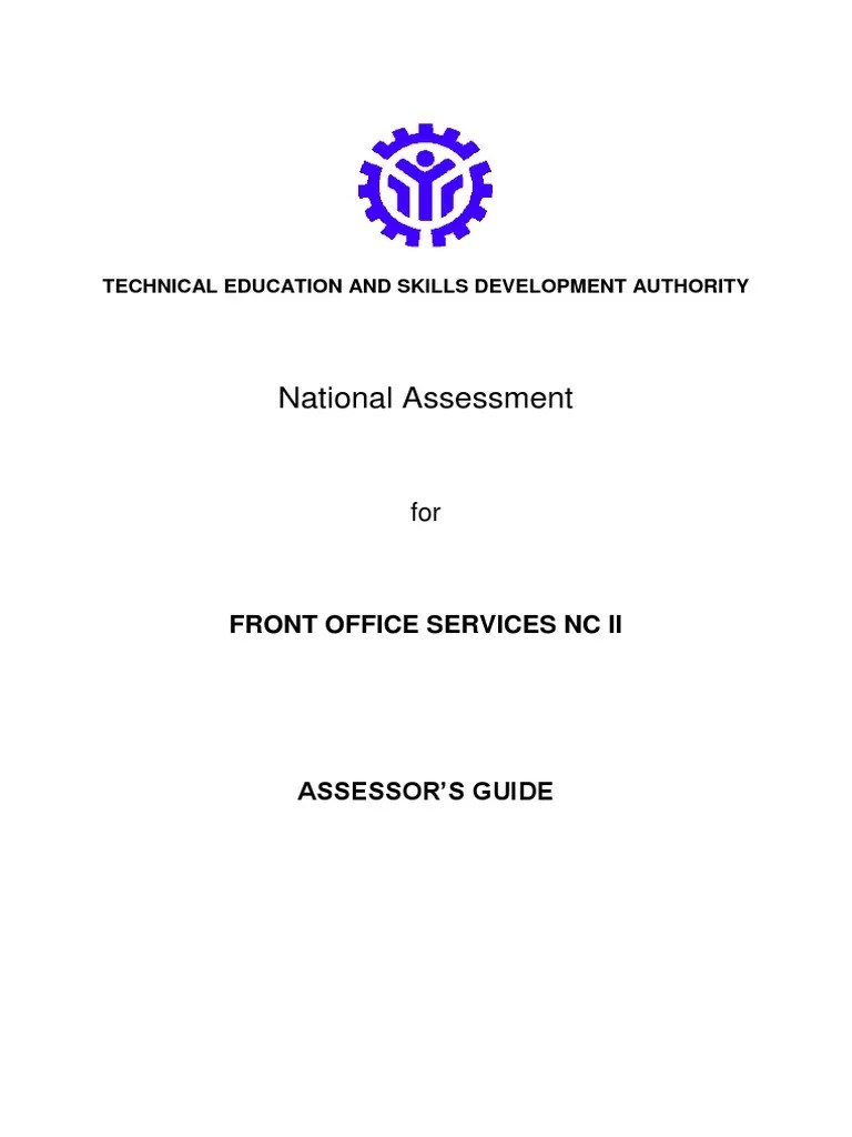 National Assessment Front Office Services NC Ii PDF Credit Card
