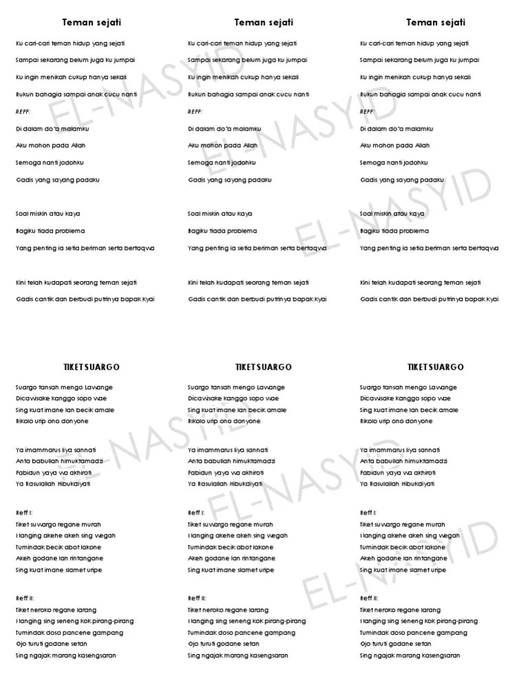 Lirik Teman Hidup Yang Sejati