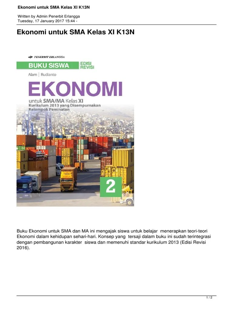 Download buku ekonomi kelas 11 kurikulum 2013 pdf alam s. Ekonomi Untuk Sma Kelas Xi K13n Pdf