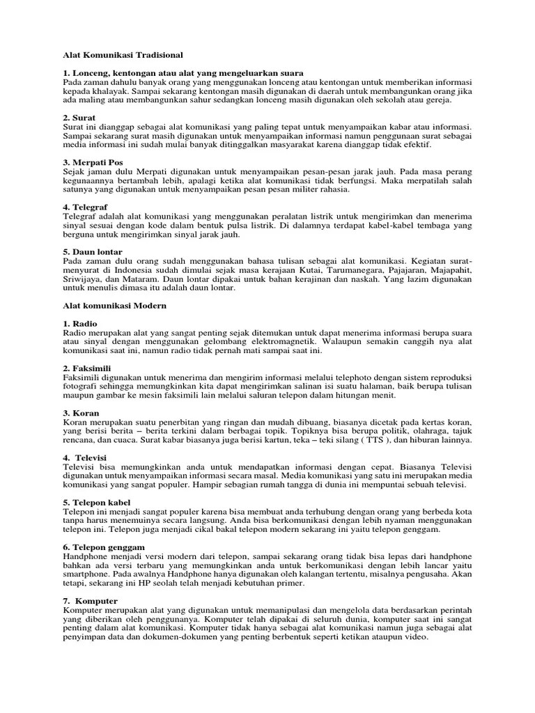 Alat Komunikasi Tradisional | PDF
