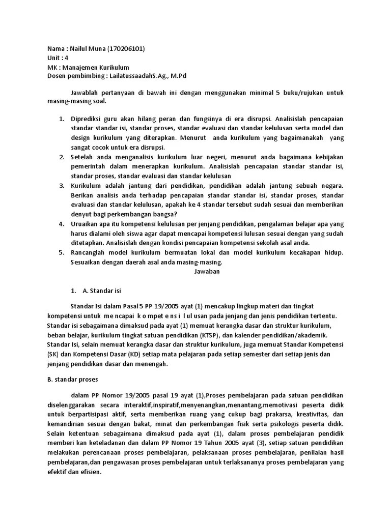 Contoh Soal Kurikulum | PDF