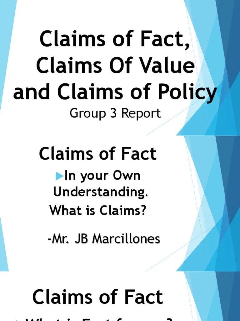 Claims of Fact, Value, Policy | PDF | Philosophical Methodology | Morality