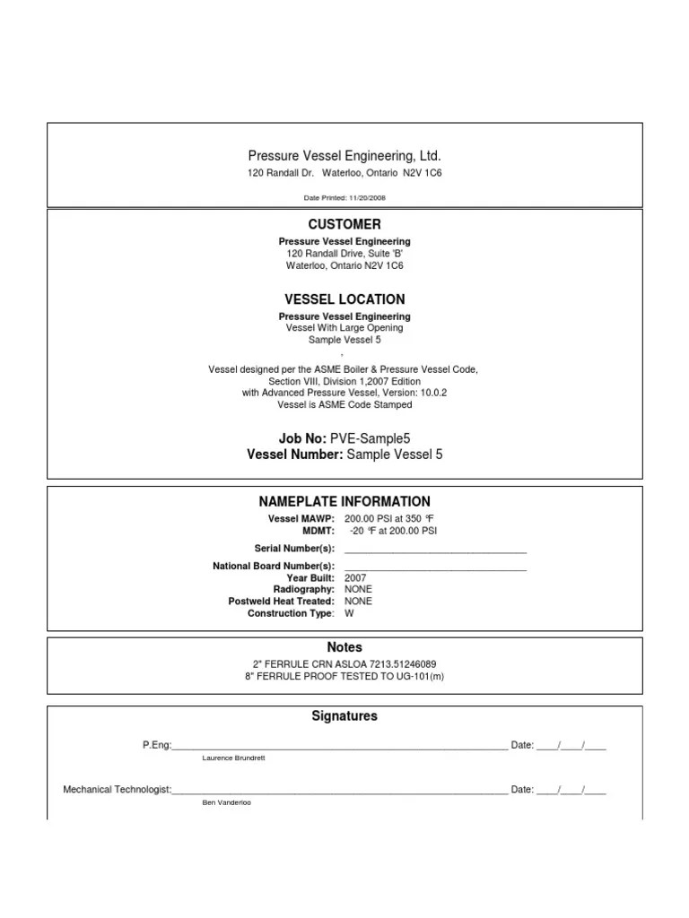 Sample5 APV PDF Pipe (Fluid Conveyance) Stress (Mechanics)