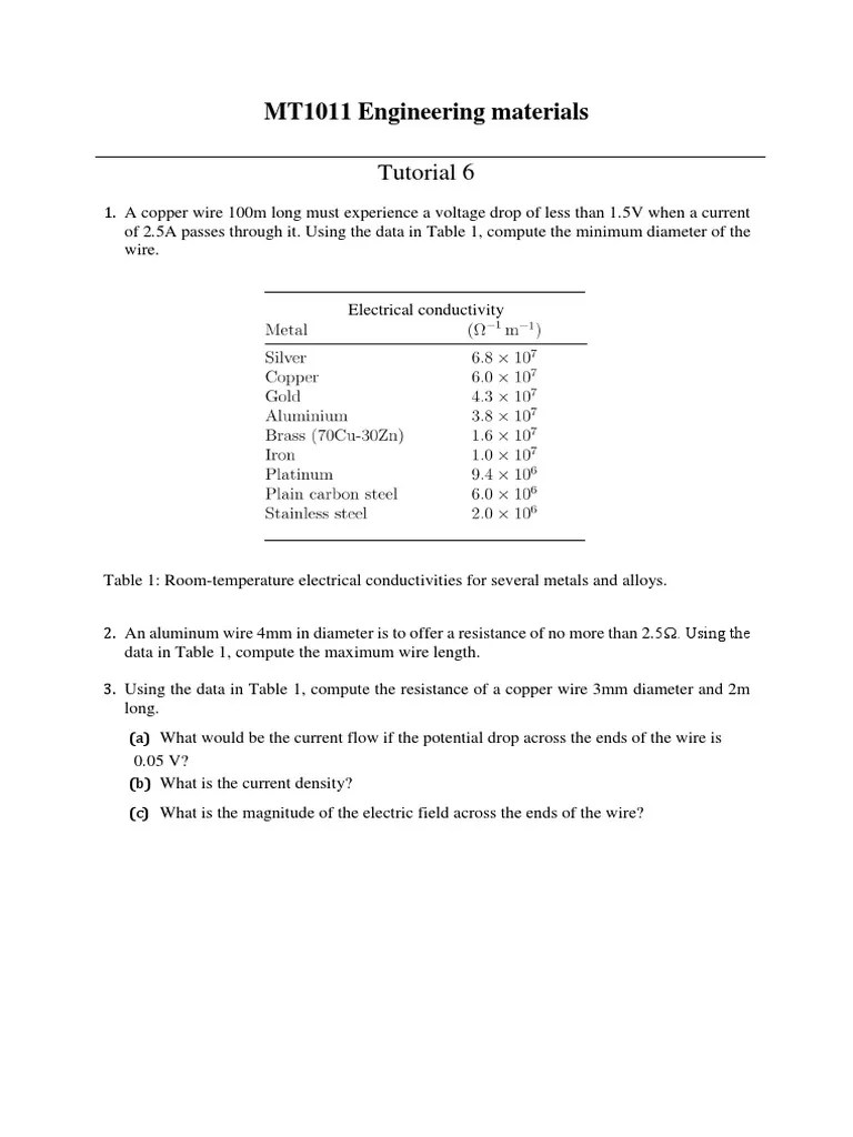 Engineering Materials Questions and Answers PDF