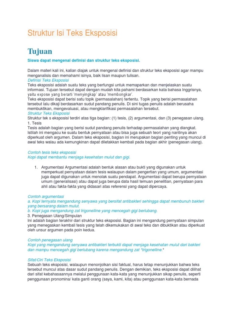 Contoh Tesis Dalam Struktur Teks Eksposisi Contoh Makalah Terbaru 2021