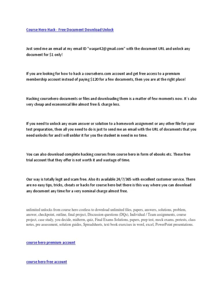 Course Hero Hack Free Document Download Unlock.docx