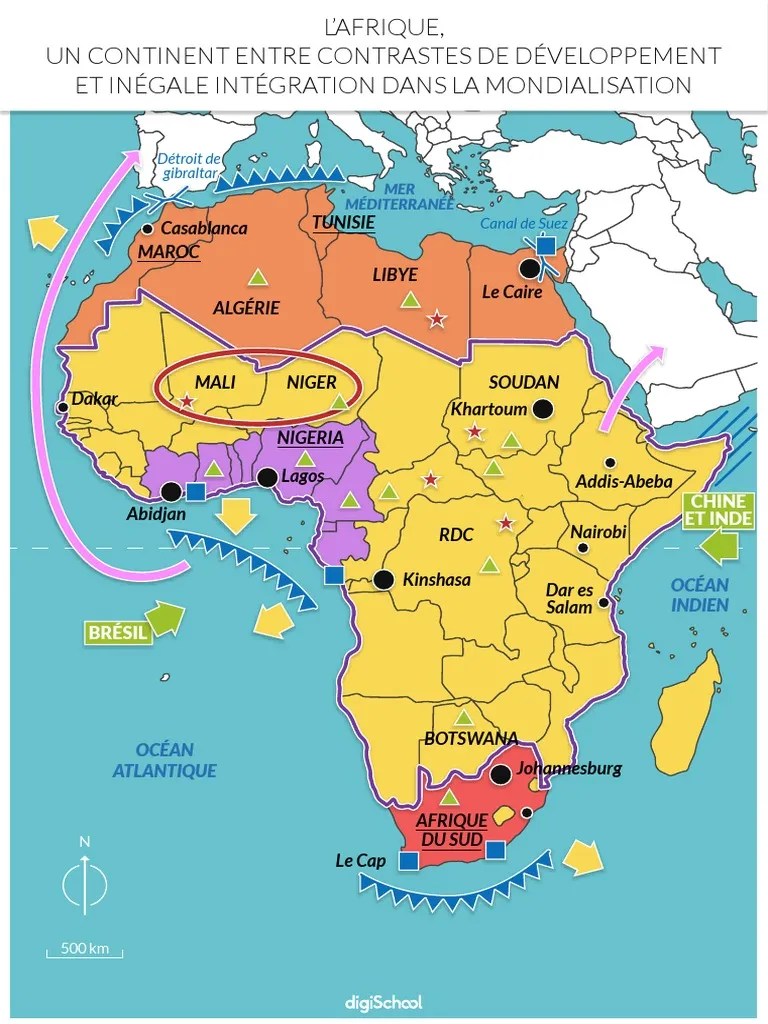 Croquis Le Continent Africain Contrastes de Developpement Et Inegale