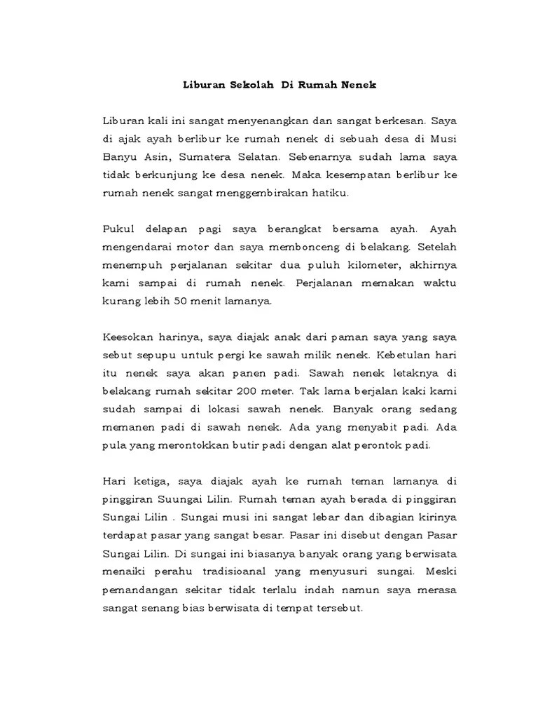 Liburan Sekolah Di Rumah Nenek | PDF