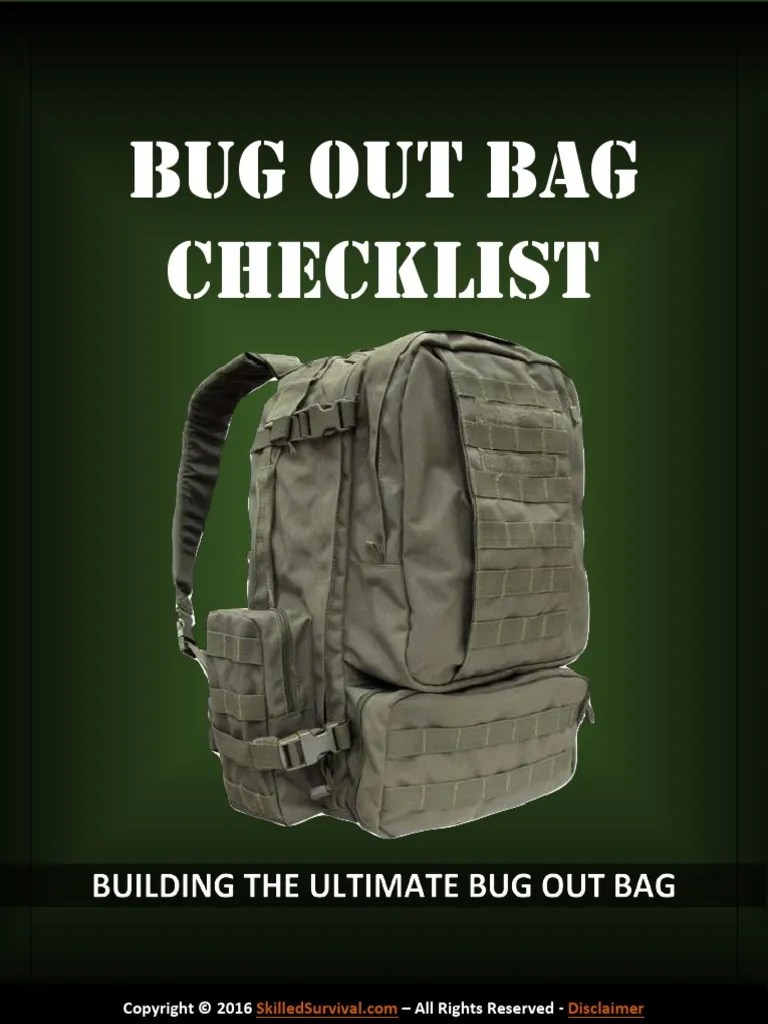Bug Out Bug Out Bag Checklist V3 PDF PDF Survival Skills Wound