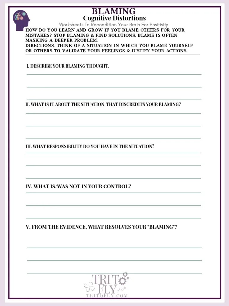 Blaming SelfHelp Worksheet