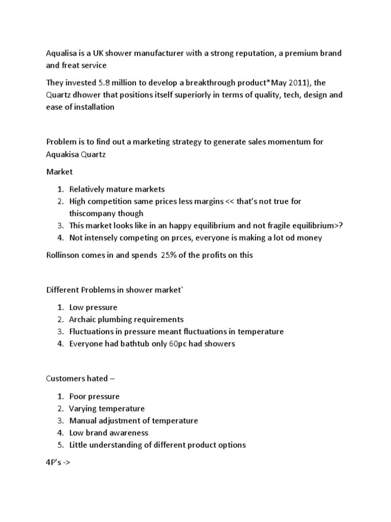 Aqualisa Case PDF Retail Brand