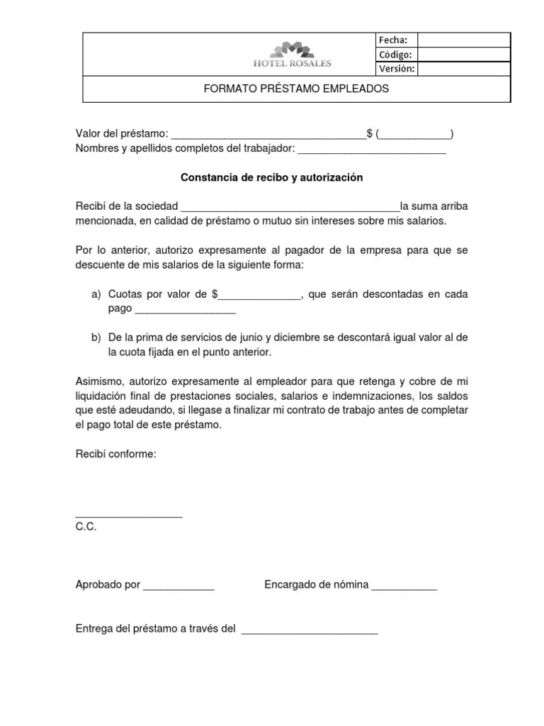 Formato de Prestamo Empleados