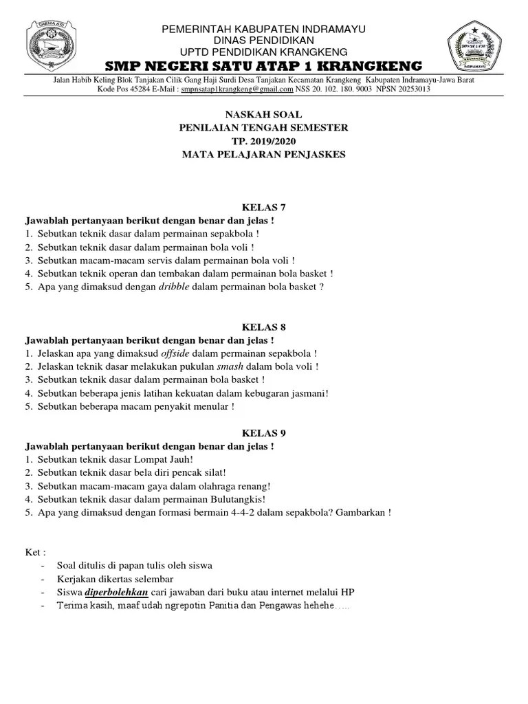 Soal Uts Penjas | PDF