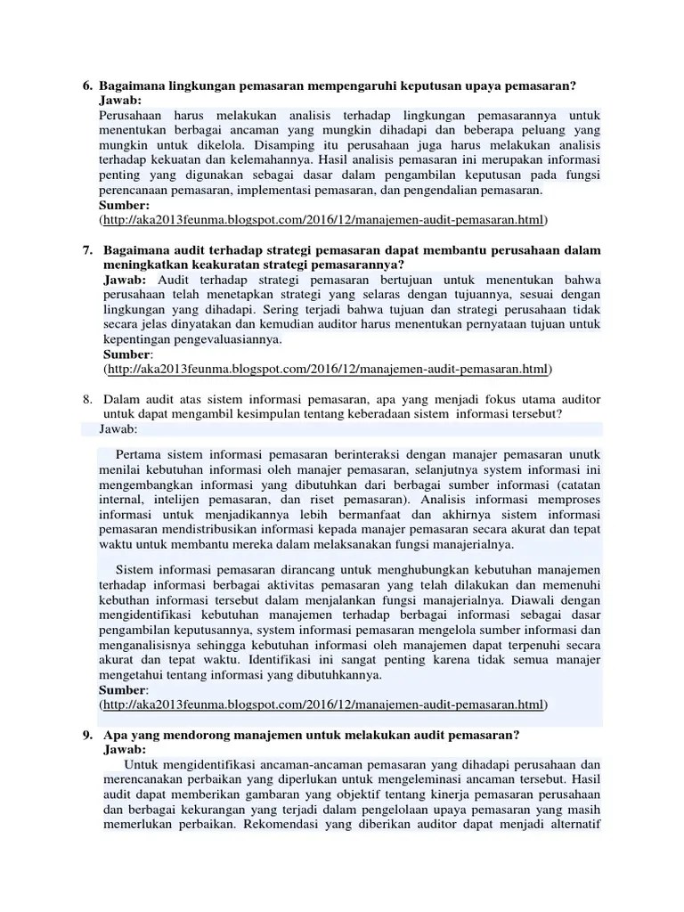 Audit Internal Essay Bab 5 | PDF