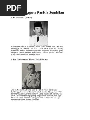 Daftar Anggota Panitia Sembilan | PDF