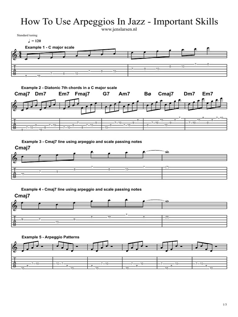 How To Use Arpeggios in Jazz Important Skills PDF Musical Scales