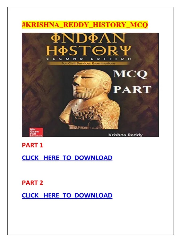 Krishna Reddy History MCQ Smfa PDF PDF