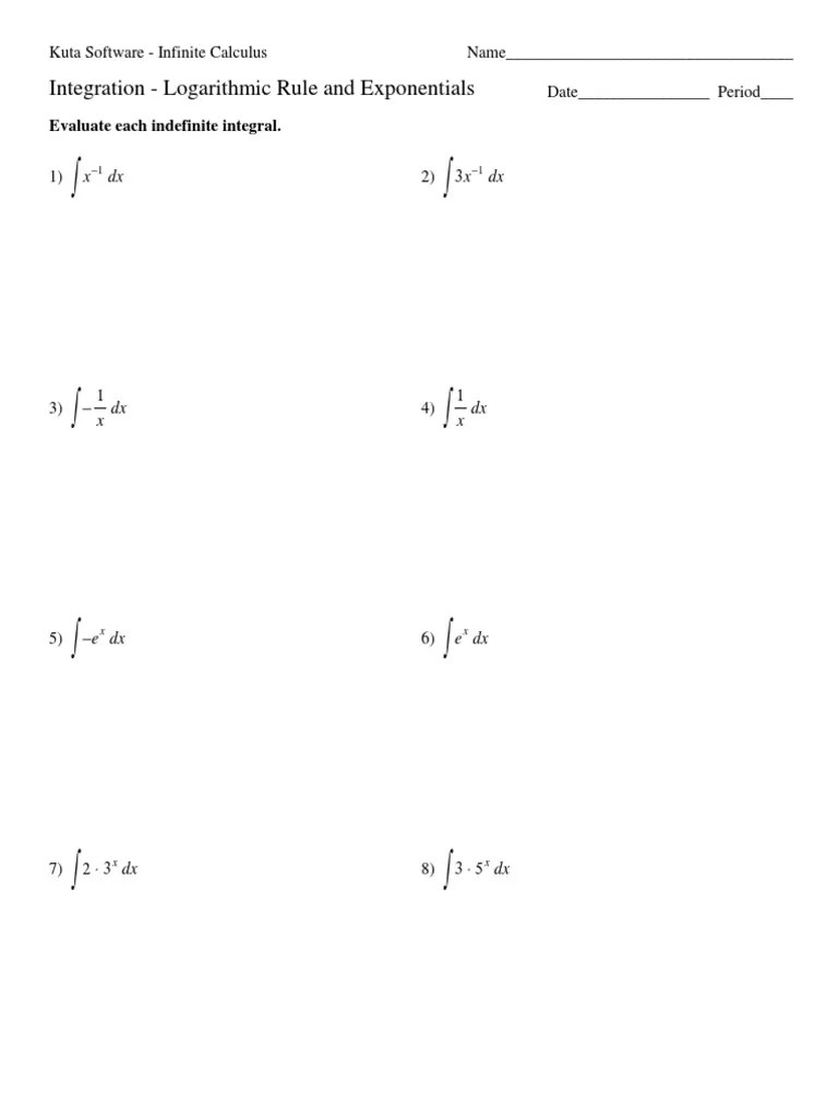 05 Integration Log Rule and Exponentials.pdf Complex