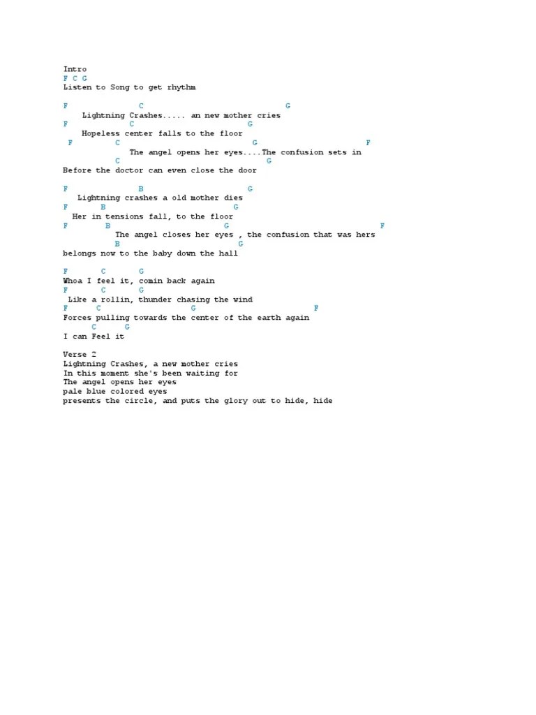 Lightning Crashes Chords PDF