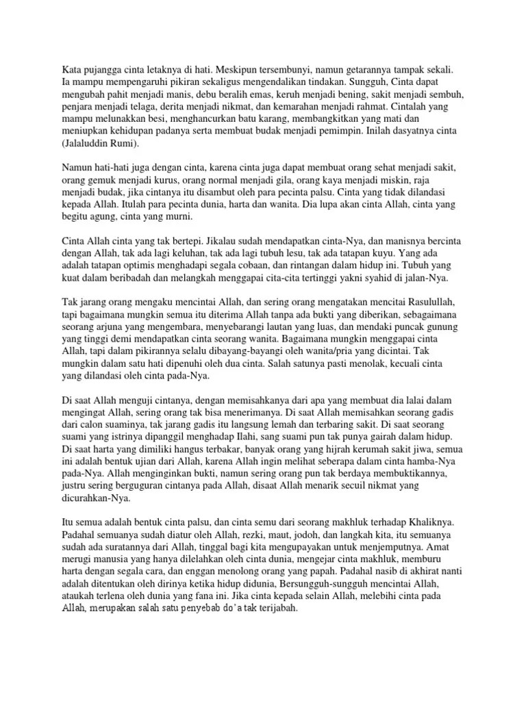 Kata Pujangga Cinta Letaknya Di Hati | PDF