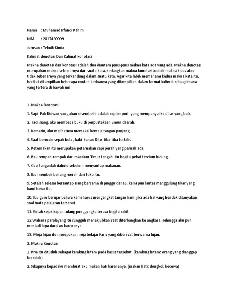 Makna Denotasi Dan Konotasi Adalah Dua Diantara Jenis | PDF