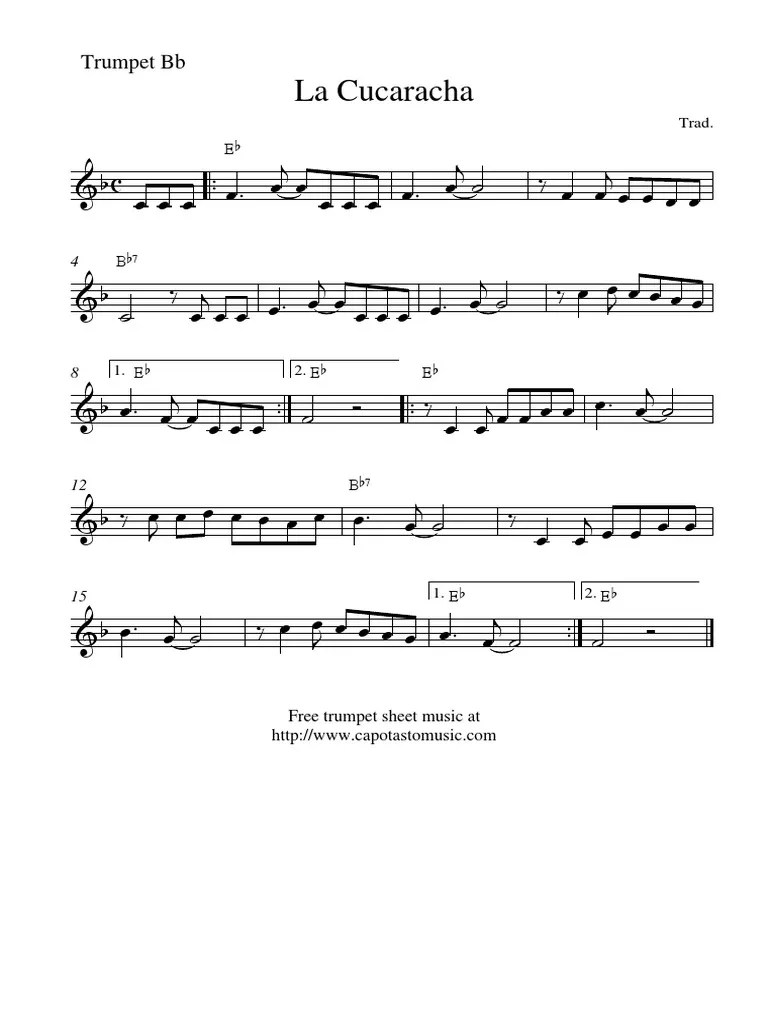 La Cucaracha Trumpet PDF PDF