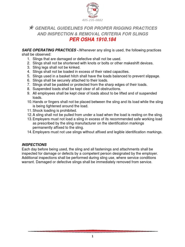 Guidelines and Requirements for Proper Use and Inspection of Various