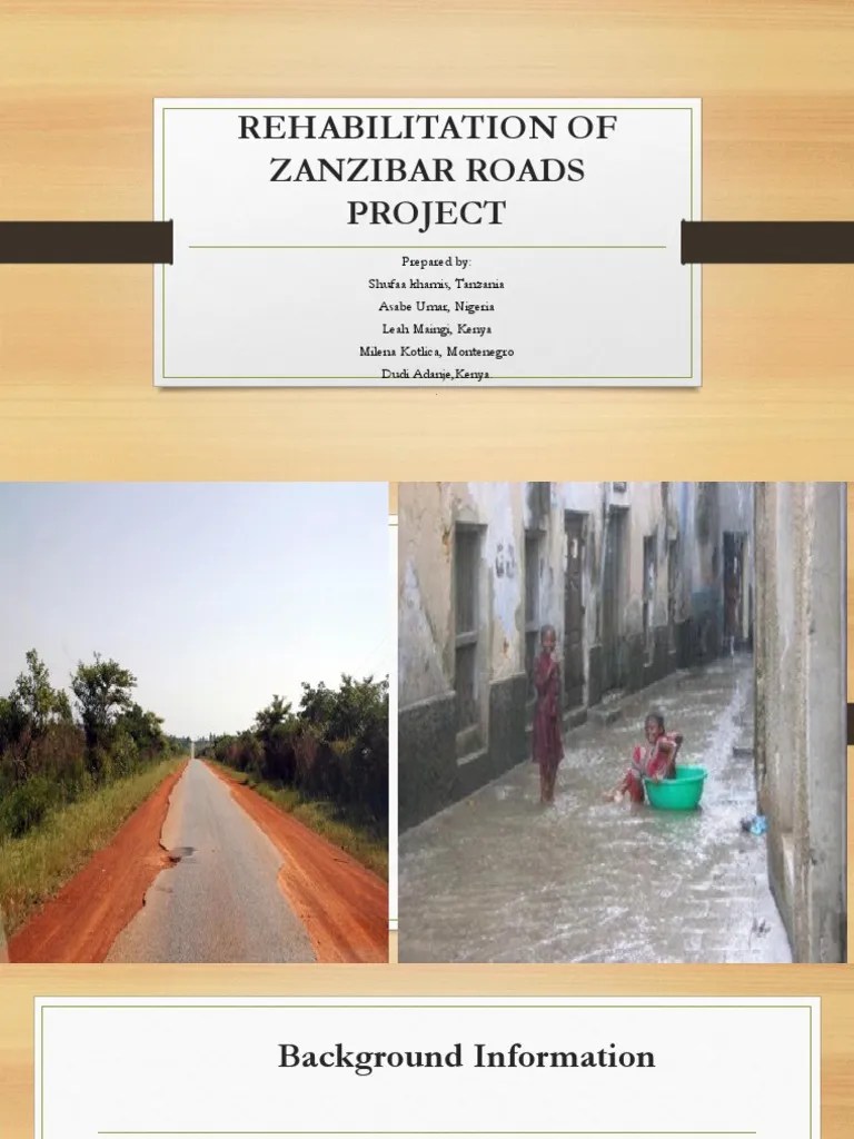 Rehabilitation of Zanzibar Roads Project PDF Road Poverty Reduction