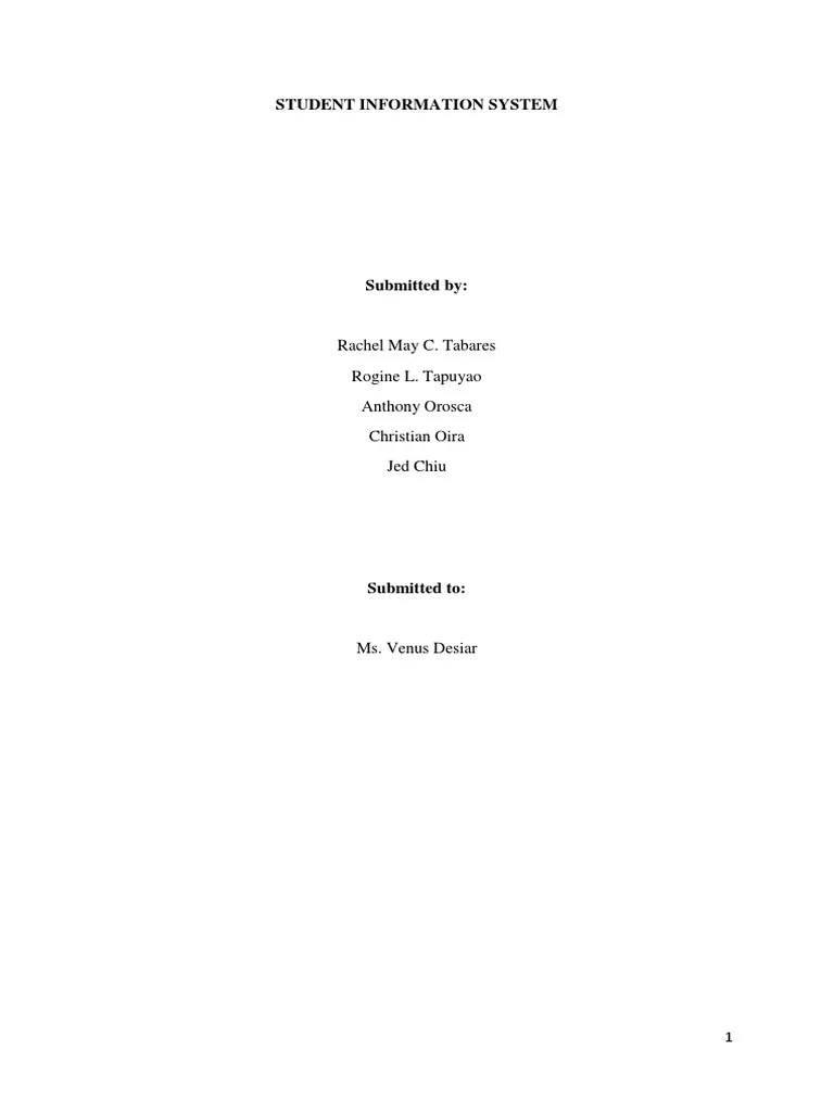 Student Information System PDF Information System Databases