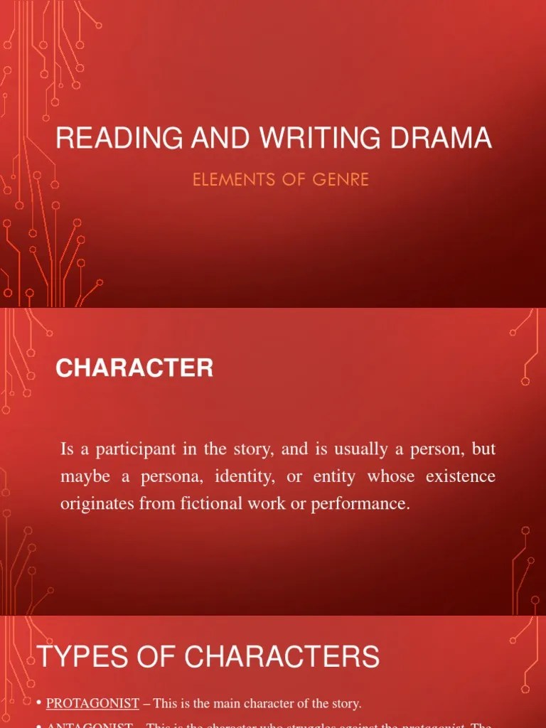 Reading and Writing Drama Elements of Genre PDF Plot (Narrative
