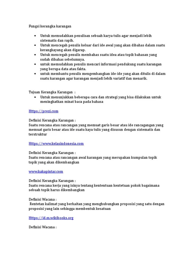 Bahasa Indonesia (Kerangka Wacana) | PDF