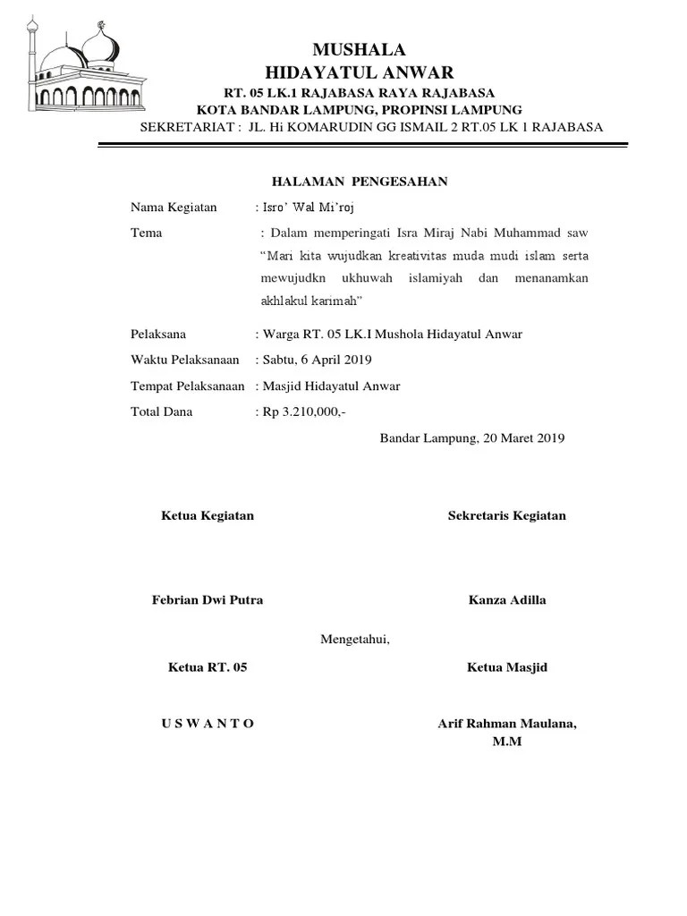 Struktur Kepanitian Isra Miraj | PDF