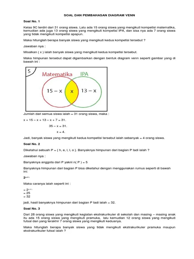 MENGANALISIS SOAL DAN PEMBAHASAN DIAGRAM VENN | PDF