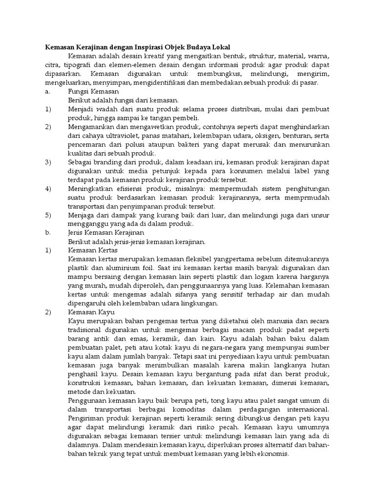 Berikut Ini Yang Bukan Merupakan Fungsi Dari Kemasan Produk Kerajinan  Adalah – Nasi
