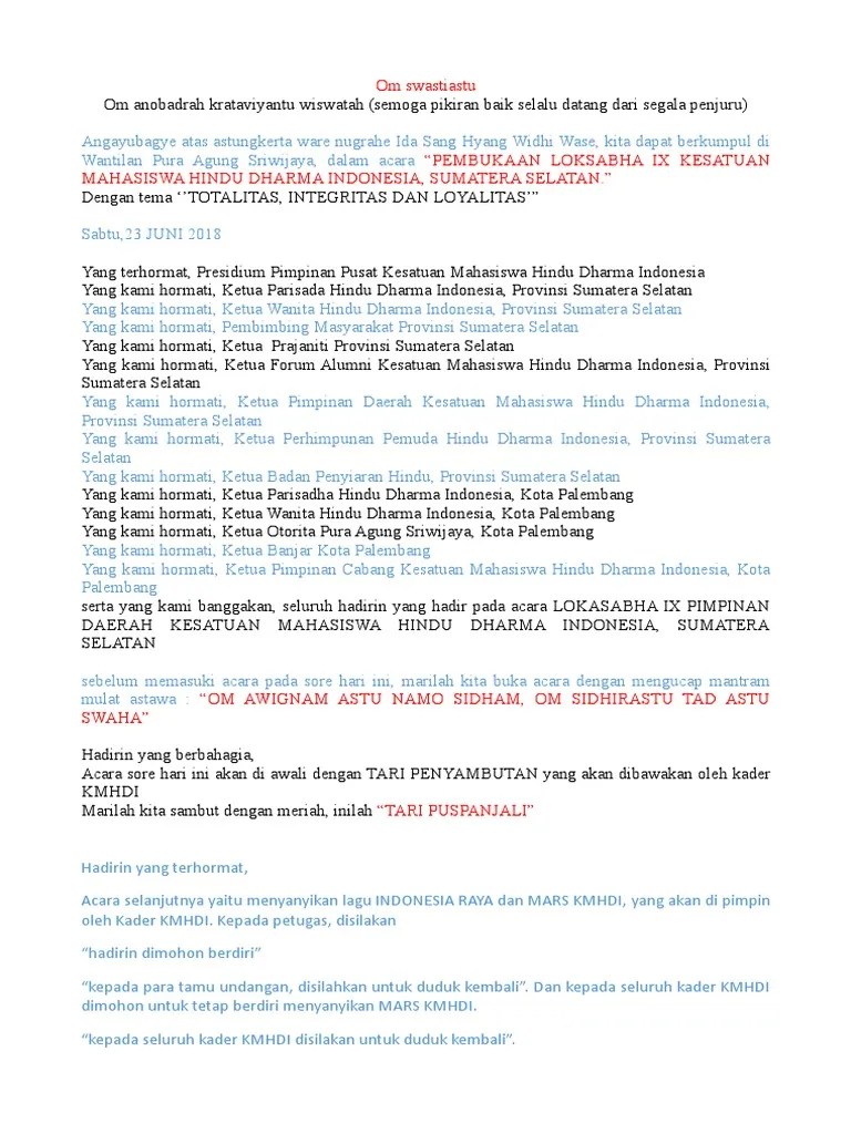 MC Pembukaan Lokasabha | PDF