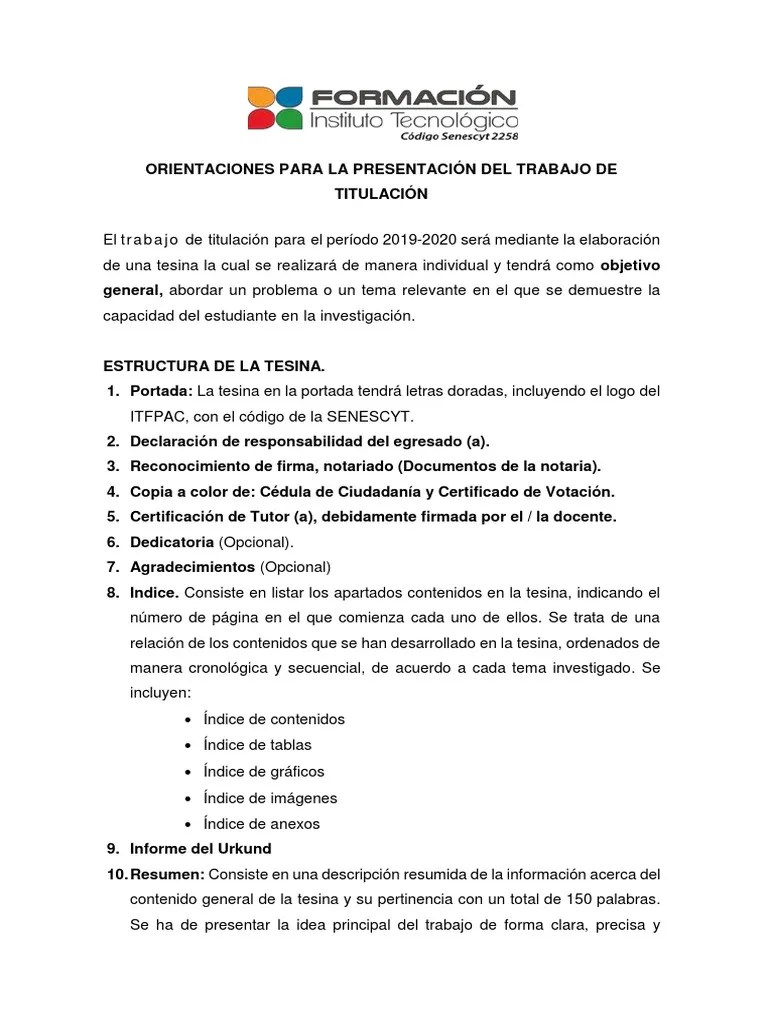 Estructura de La Tesina 20192020 PDF PDF Análisis FODA Science