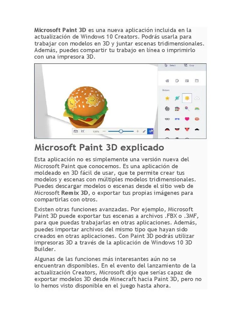 Microsoft Paint 3D PDF Windows 10 Microsoft