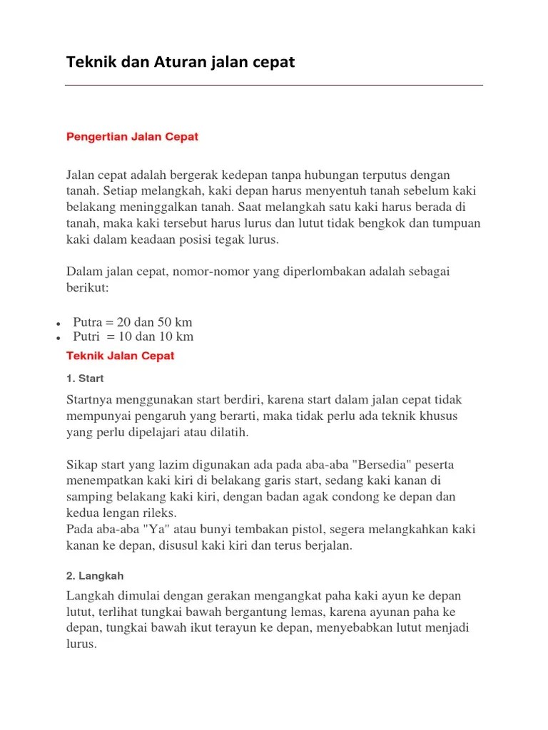 Teknik Jalan Cepat | PDF