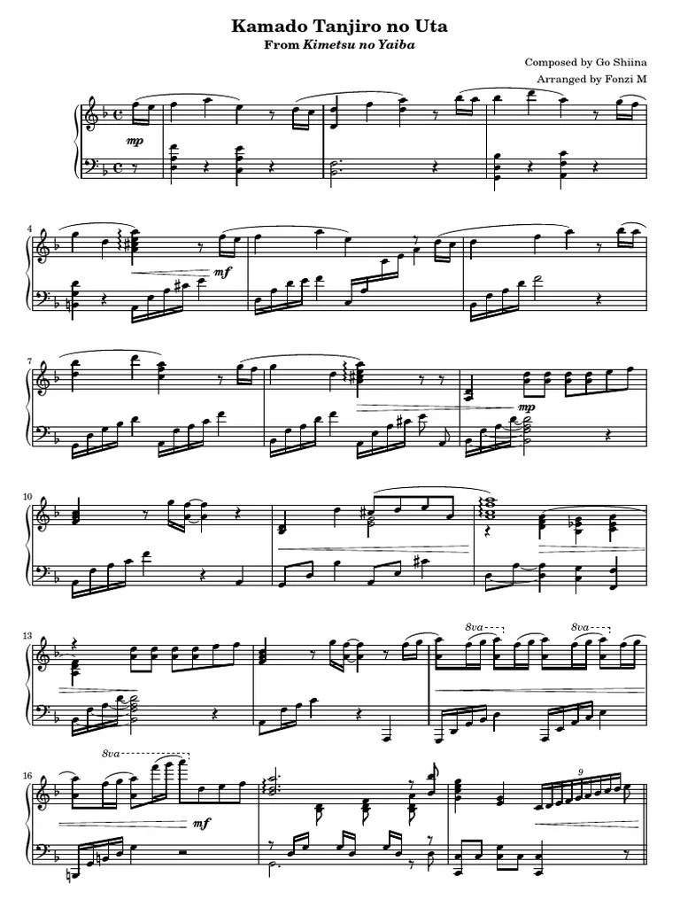 Kamado Tanjiro no Uta Composed by Go Shiina Arranged by Fonzi M