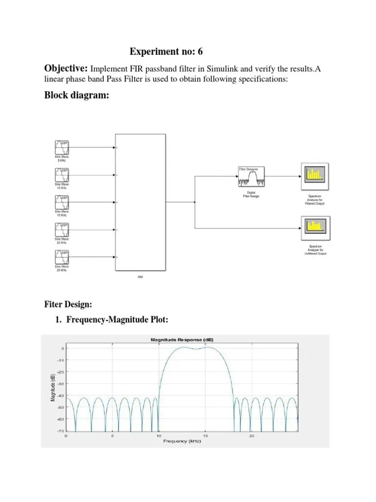 Experiment No 6 Objective Block Diagram PDF Digital Signal