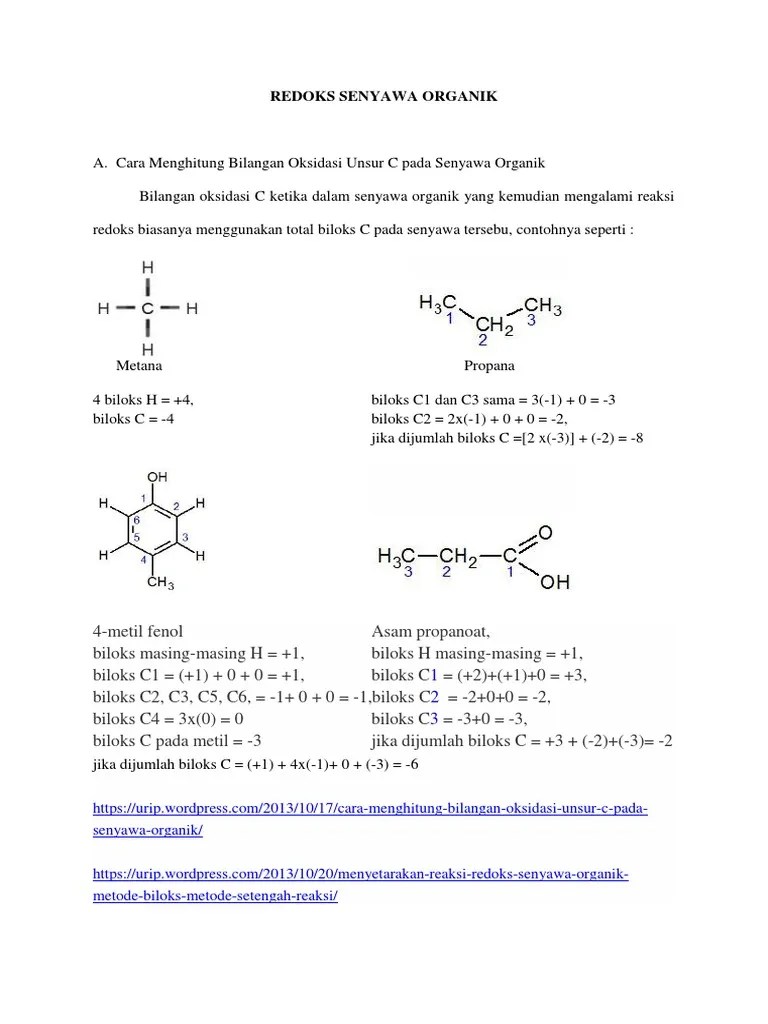 Redoks Senyawa Organik | PDF