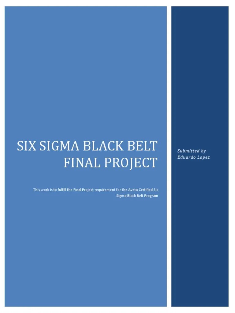 Six Sigma Black Belt Project Example PDF Inventory Correlation