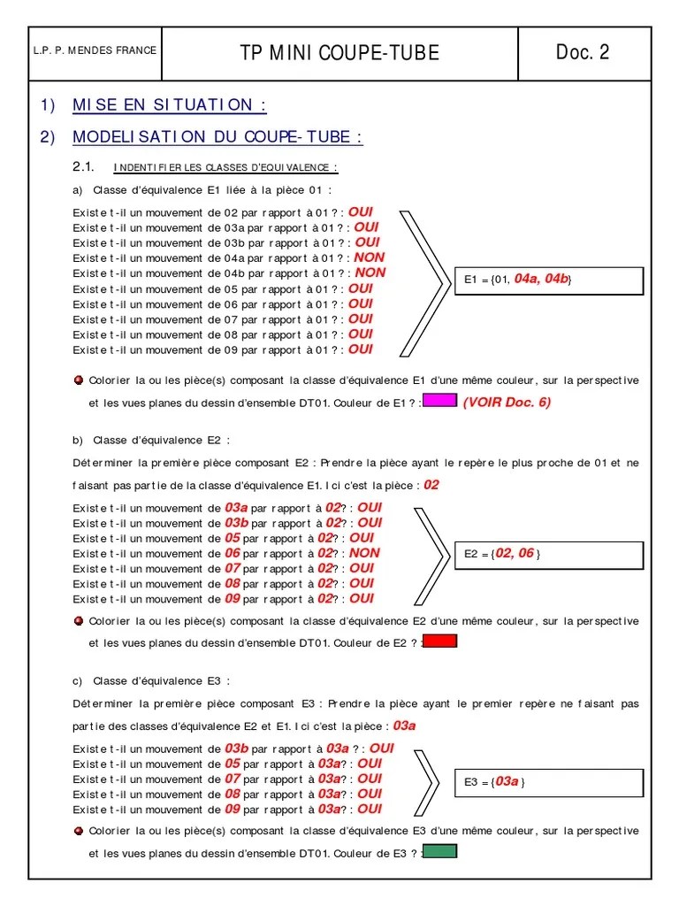 Td Coupe Tube Machine Cinematique