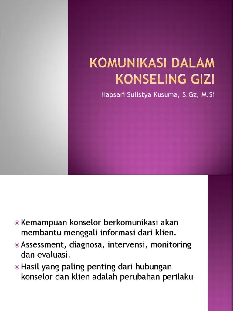 Komunikasi Dalam Konseling Gizi | PDF