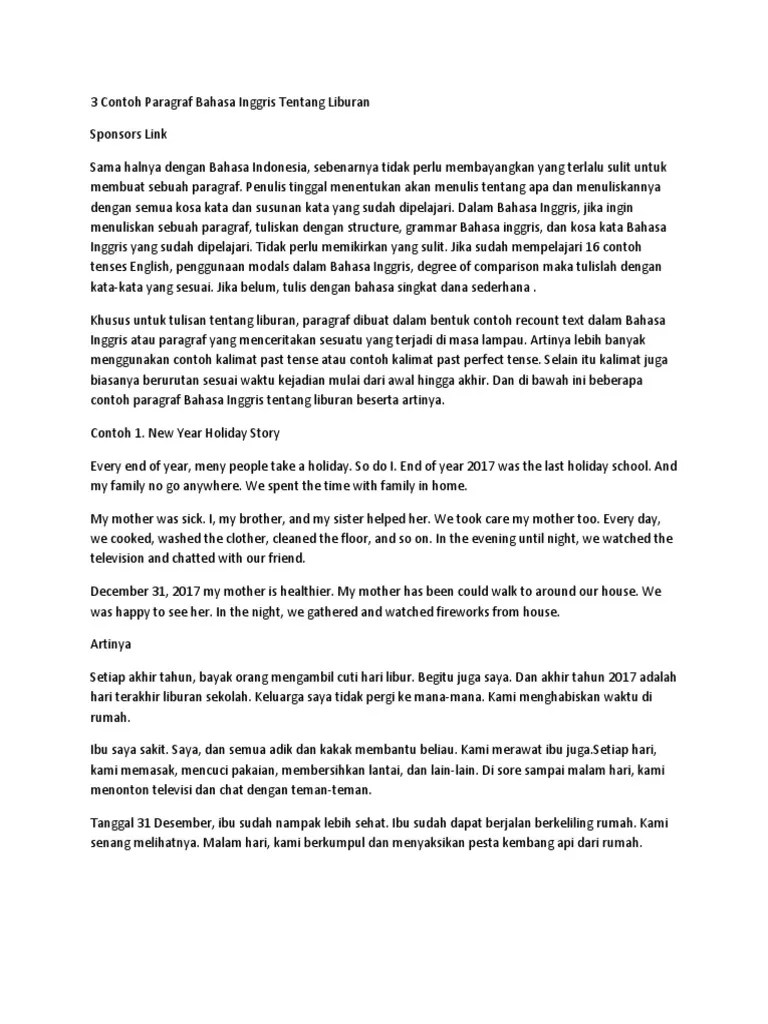 Contoh Teks Deskripsi Singkat Tentang Ibu Dalam Bahasa Inggris