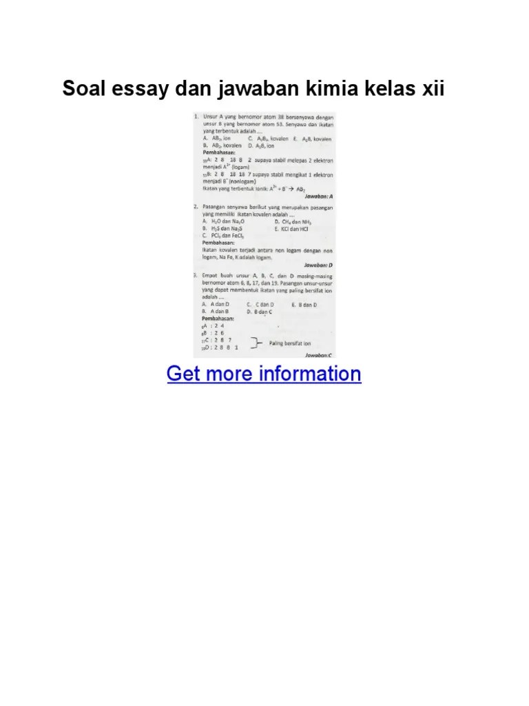 Soal Pilihan Ganda Uts Kimia Kelas Xii K13 Ganjil - Revisi Id