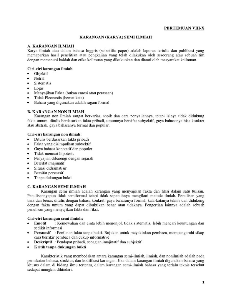 Contoh Karya Tulis Ilmiah Semi Formal – Berbagai Contoh