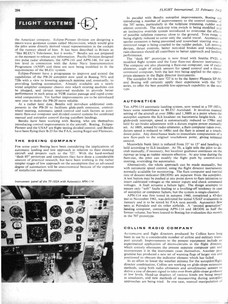 Autopilot Type PDF Aircraft Flight Control System Aviation